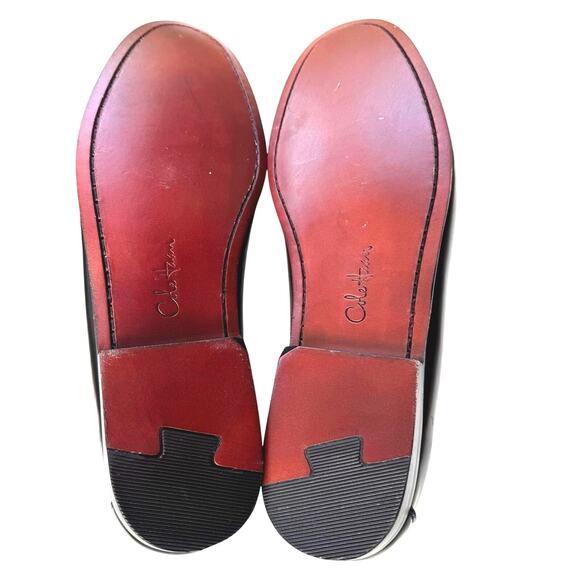 Cole Haan Shiny Black Leather Tassel Loafers | Classic Polished Dress Loafer NEW - Picture 14 of 15